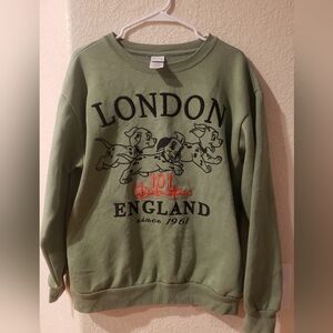 Disney's 101 Dalmations London Olive Crewneck Sweashirt